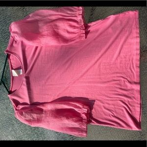 pink h&m puff sleeve shirt